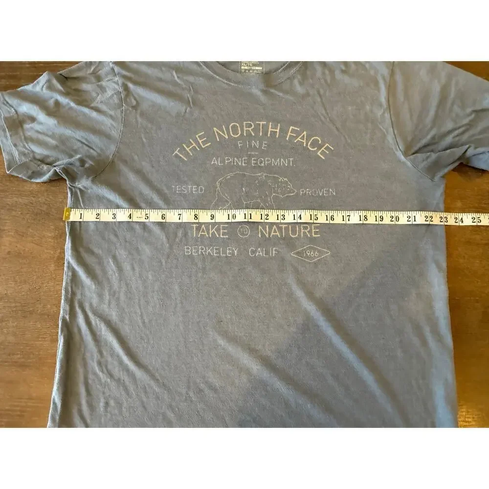 THE NORTH FACE Tee T-Shirt Dusty Blue Men's size XL Outdoors Hiking Camping